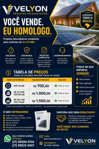 Fazemos homologação de seu sistema solar 
