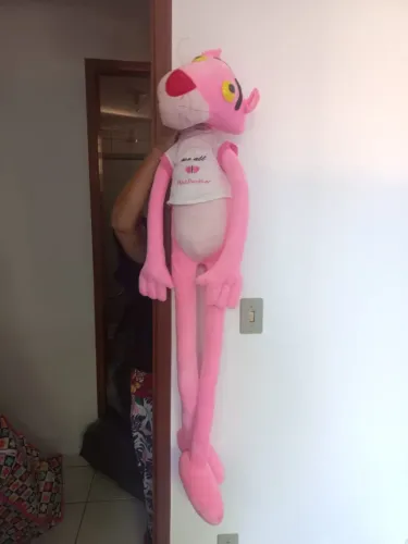 Pelúcia pantera cor de rosa