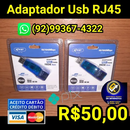 Adaptador de Rede Rj45 USB PC e Notebook