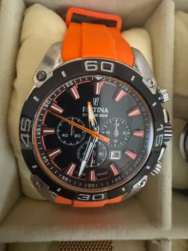 Relógio Festina Chrono Bike F20544- Original-  Cronógrafo Pulseira Laranja