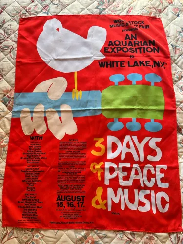Bandeira Woodstock 1969 Decoração