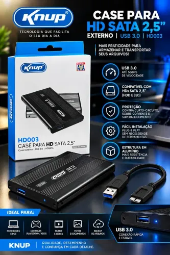 Case 3.0 Knup para SSD/HD de Notebook Computador