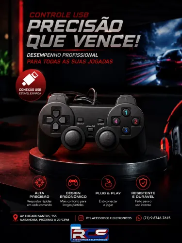 Controle USB Para PC/Notebook/Ps2