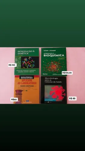 Vendo livros em boas condições, o preço é negociável. Valor para pagar a minha faculdade.