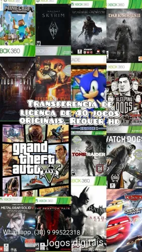 Gta 5, Batman, Cars 3, Dark Souls 2 xbox 360 e mais jogos originais