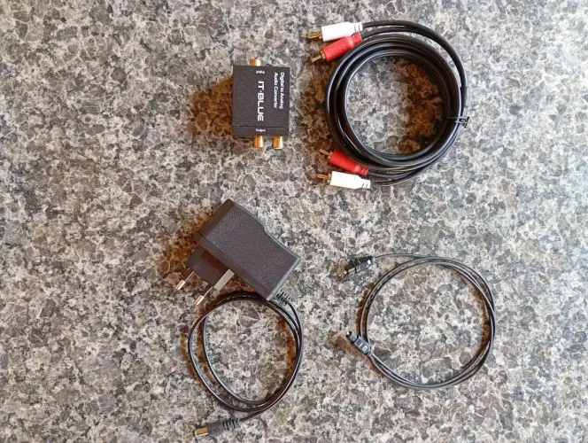 Kit conversor áudio digital para /RCA + cabo óptico 