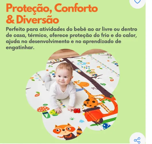 TAPETE TATAME INFANTIL FOFINHO 1,80 por 2,00 metros