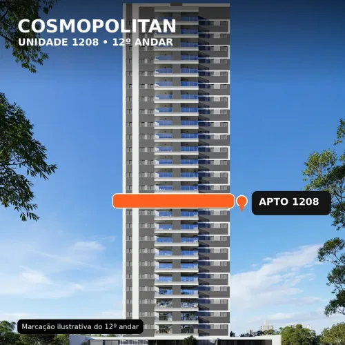 Apartamento Cosmopolitan Yticon | Unidade 1208 | 79 m² | Zona 08 