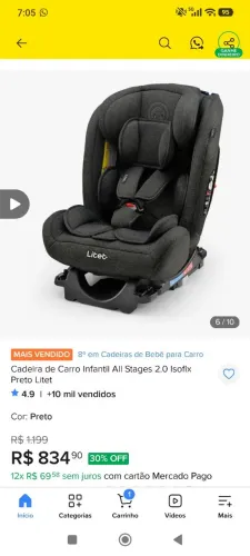 Cadeirinha Litet Isofix 0-36 Kg ALL Stage