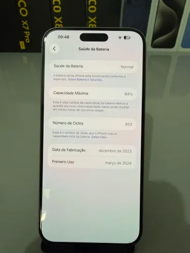 iPhone 15 Pro Max 256GB Titanium Natural caixa+nota fiscal impecável 