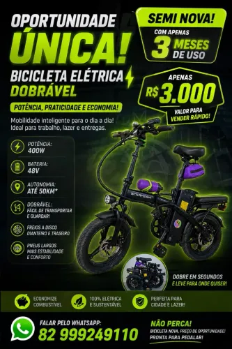 Bicicleta elétrica semi nova bike