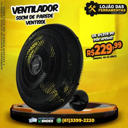 Ventilador 50cm de Parede Ventisol
