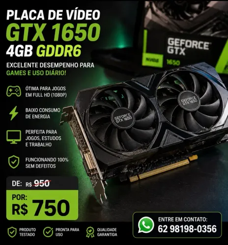 Placa de vídeo GTX 1650