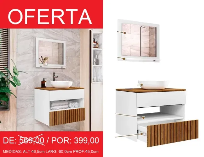 Gabinete para banheiro em oferta - Temos a pronta entrega