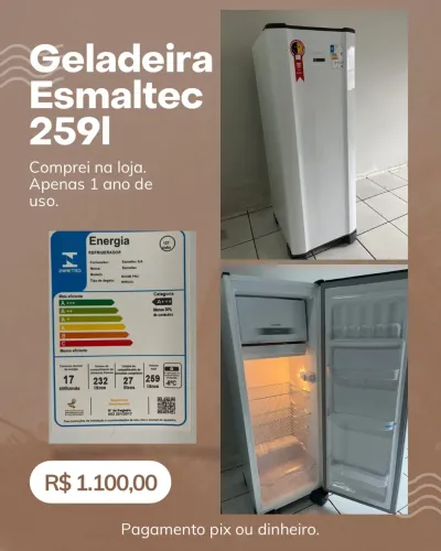 Geladeira Esmaltec 1 ano de uso 
