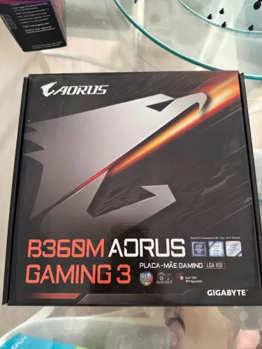 Placa-Mãe Gigabyte B360M Aorus Gaming 3 LGA1151 - Caixa Original + Espelho