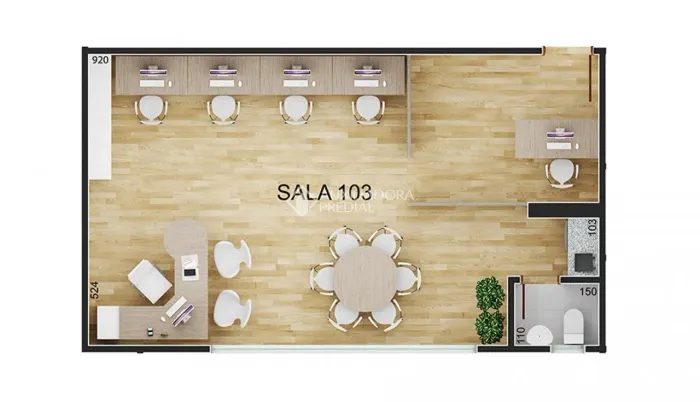 Sala comercial - Link-e - Cabral