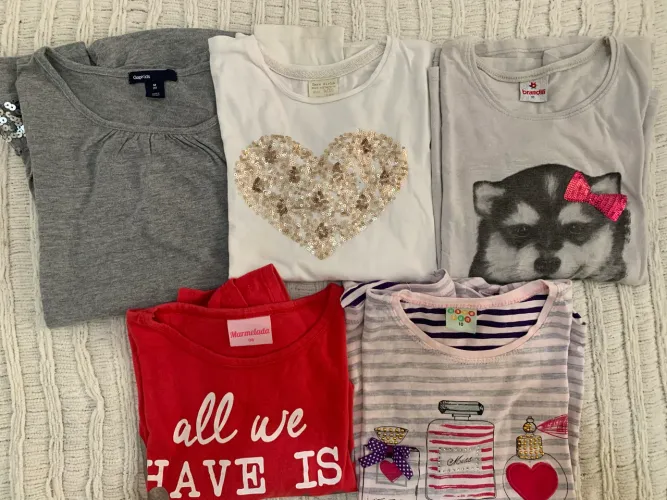 Lotinho 5 blusas infantis femininas - Gap, Zara, Brandili, Marmelada e Have Fun 