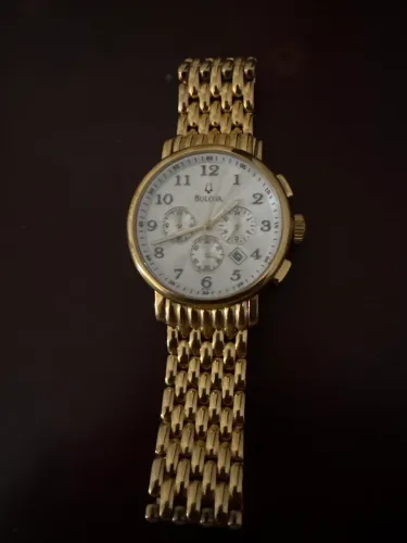 Relógio Bulova Dourado Cronógrafo - Original - Semi Novo 