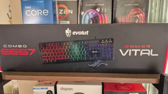 kit teclado e mouse gamer retro iluminado Evolut novo lacrado com garantia!
