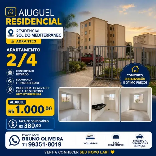 Aluguel em Abrantes próximo ao Shopping Outlet Premium