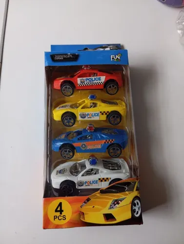 Brinquedo infantil Kit 4 carrinhos de polícia brinquedo infantil 