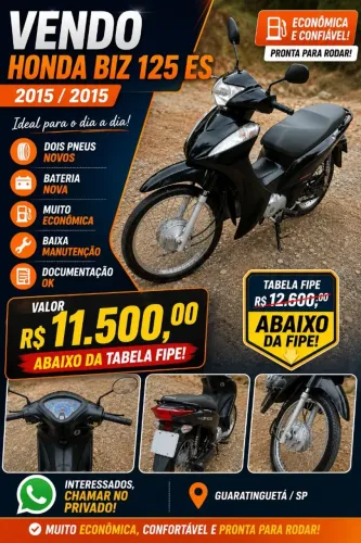 VENDO Honda Biz 125 ES 2015