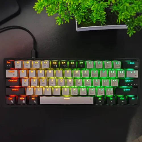 Teclado Mecânico Aula F3261 Switch Blue RGB - Compacto 60% Gamer