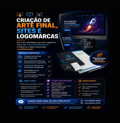 Criação de site , logomarca e arte para redes sociais !