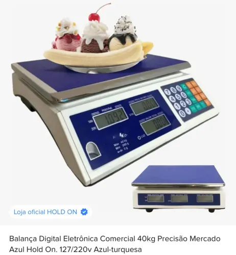 Balança digital eletrônica comercial 40kg 127/220 com bateria recaregavel