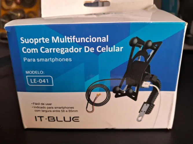 Suporte Multifuncional para Motocicletas  com Carregador LE-041 It-Blue 
