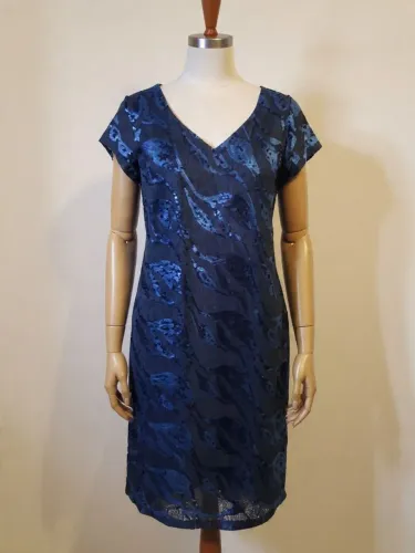 vestido de festa plus size lantejoulas azuis