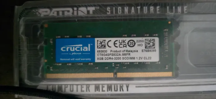 Memória RAM 2x8GB DDR4 3200MHz Crucial SODIMM Notebook