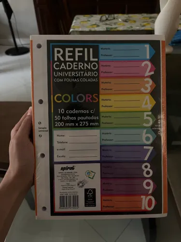 Refil caderno universitário Colors