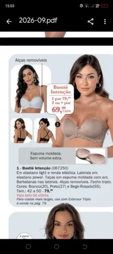Sutiã DeMillus 42 tomara que caia novo na embalagem