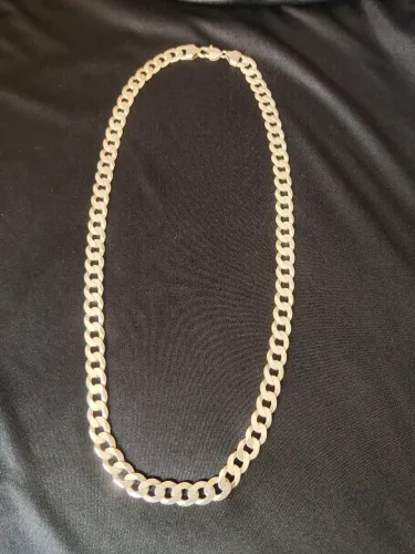 Corrente de prata 925, 70cm e 12mm (97 a 100g) escamada