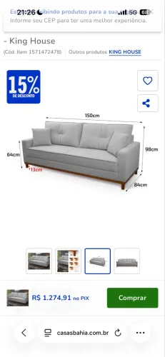 Sofá 2 lugares NOVO 