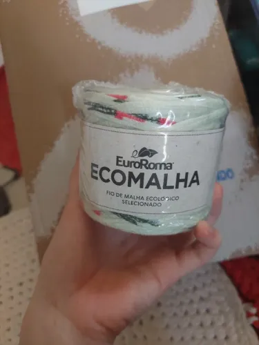 Mini Fio de Malha EuroRoma - 30 Metros - Cor verde claro estampado