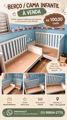 Berço/ Cama Infantil MDF