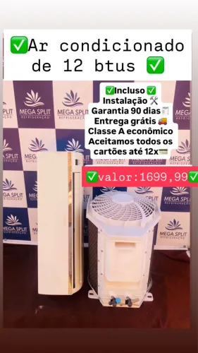 Ar condicionado de 12 btus / incluso instalação/ garantia/ entrega 