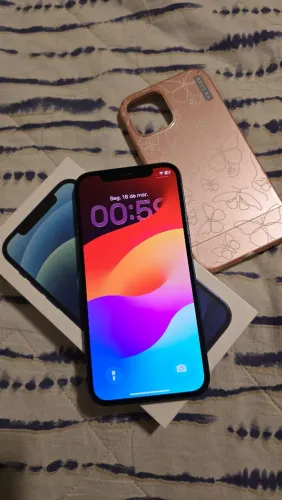 Iphone 12 256GB Azul -  Impecável, com caixa e capinha