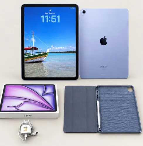 iPad Air 13" M3 2025 128GB Wi-Fi Roxo - Praticamente Novo