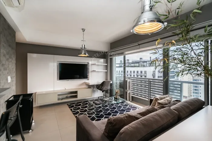 Apartamento mobiliado para alugar no Auxiliadora com 1 quarto (1 suíte)