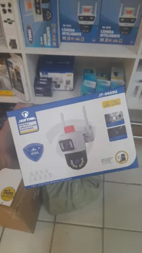 Câmera dupla com wi-fi e dispositivo de áudio