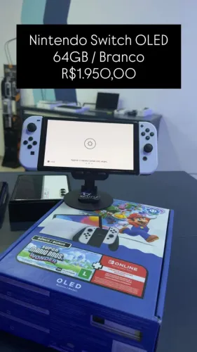 Seminovo: Nintendo Switch OLED 64GB / Branco - Loja Fisica