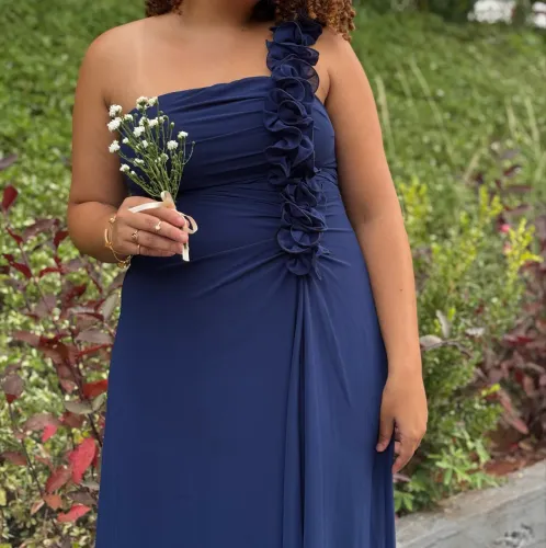 Vestido madrinha azul marinho