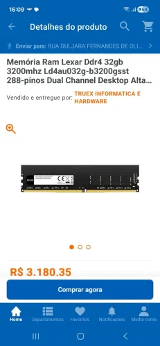 Memoria Ram Lexxar 32Gb(1x32) DDR4 3200mhz CL22