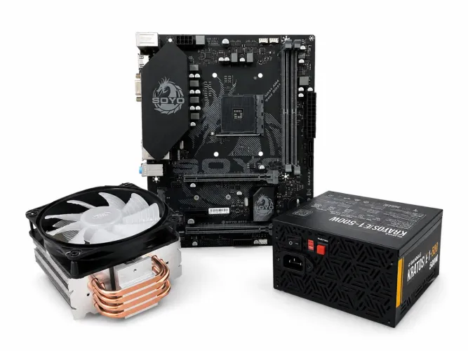 Kit Upgrade PC Gamer - SOYO B550M + Fonte Gamdias 500W + Air Cooler DeepCool