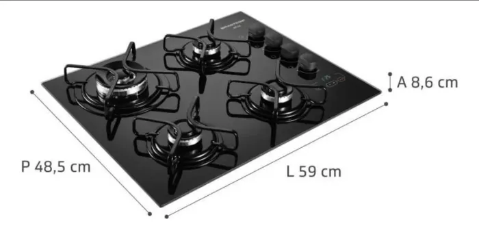 Cooktop Brastemp 4 bocas, acendimento super automático