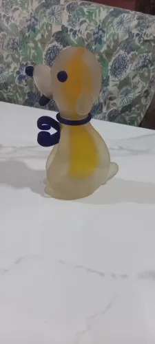 Escultura cachorro de murano fosco azul